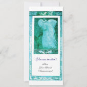 TROUW LIEFDE PAUW MONOGRAM Teal Witte Uitnodiging (Voorkant)