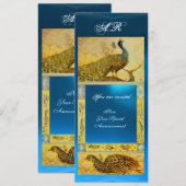 TROUW LIEFDE PAUWEN MONOGRAM bruin blauw geel Kaart (Voorkant / Achterkant)