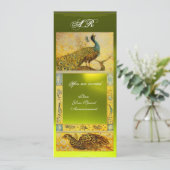 TROUW LIEFDE PAUWEN MONOGRAM ,bruin wit geel Kaart (Staand voorkant)