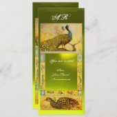 TROUW LIEFDE PAUWEN MONOGRAM ,bruin wit geel Kaart (Voorkant / Achterkant)