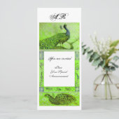 TROUW LIEFDE PAUWEN MONOGRAM groen wit Kaart (Staand voorkant)