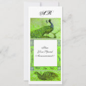 TROUW LIEFDE PAUWEN MONOGRAM groen wit Kaart (Achterkant)