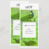 TROUW LIEFDE PAUWEN MONOGRAM groen wit Kaart (Voorkant / Achterkant)