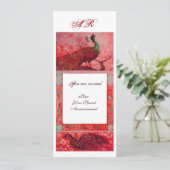 TROUW LIEFDE PauwEN MONOGRAM rood wit Kaart (Staand voorkant)