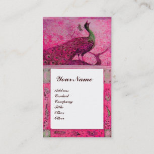 TROUW LIEFDE PAUWEN MONOGRAM Roze Fuchsia Wit Visitekaartje