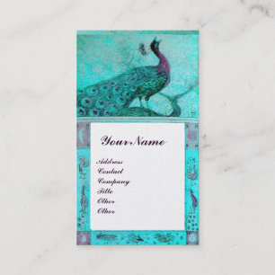 TROUW LIEFDE PAUWEN MONOGRAM Teal Aqua BlauwParels Visitekaartje