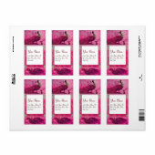 TROUW LIEFDE PauwEN, rood fuchsia roze wit Etiket (Full Sheet)