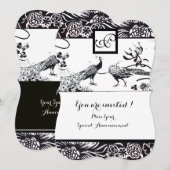 TROUW LIEFDE VOGELS VIERKANT MONOGRAM Zwart,Wit Kaart (Voorkant / Achterkant)