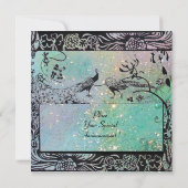 TROUW LIEFDEBEBBEN MONOGRAM Zwart Aqua Blauw Bloem Kaart (Achterkant)