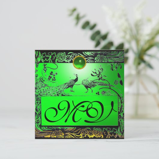 TROUW LIEFDEBEBBEN MONOGRAM zwart geel smaragd Aankondiging (Staand voorkant)