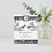 TROUW LIEFDEBOGELS INITIALEN, Zwart Zilver Metaal Kaart (Staand voorkant)