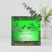 TROUW LIEFDESVOGELS, zwart geel groen smaragd Kaart (Staand voorkant)