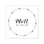 Trouw Logo Lijn Kunst Hart Geo Rond Eenvoudig Zelfinktende Stempel (Design)