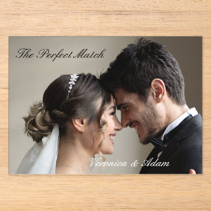 Trouw luciferdoosje – Perfect Match Premium Editie Acryl Uitnodigingen