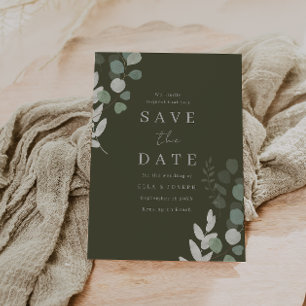 Trouw Luxe: Goddelijke Olijf Groene Trouw Save The Date