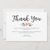 Trouw Make-up Artiest Bloemige Dankkaart Kaart (Achterkant)