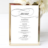 Trouw Menu Bord Chic Zwarte Script Poster