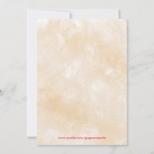 Trouw met beige achtergrond en rode rozen kaart (Achterkant)