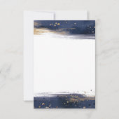 Trouw met blanco budget blauw en gouden penseelstr kaart (Voorkant)