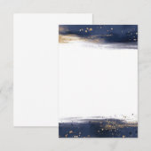 Trouw met blanco budget blauw en gouden penseelstr kaart (Voorkant / Achterkant)