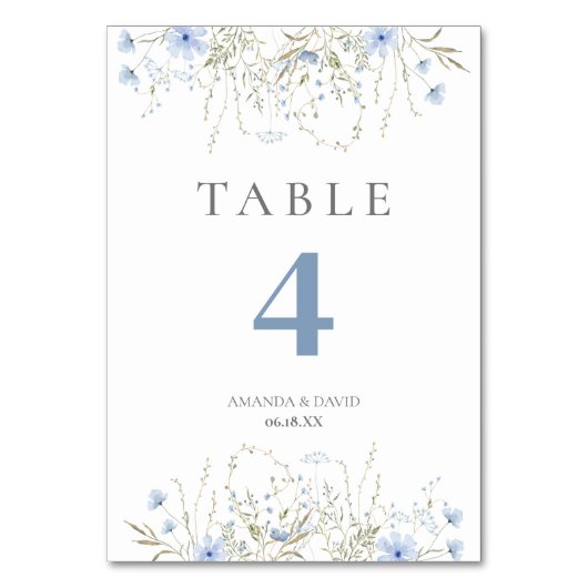 Trouw met blauwe Lievevrouwebedstro-wildbloem Kaart (Achterkant)