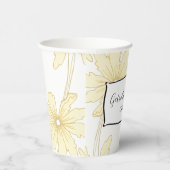 Trouw met Bleekgele Margrieten Papieren Bekers (Rechts)