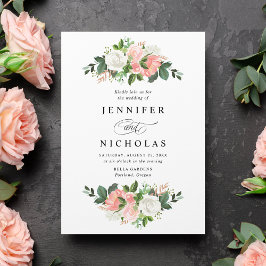 Trouw met bloemen in Blush lente Kaart