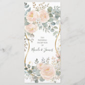 Trouw met bloemen in de kleuren roze pioenroos & e menu (Achterkant)