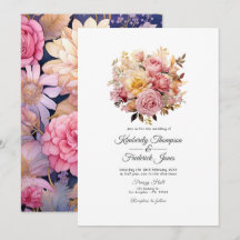 Trouw met bloemen in roze en goud