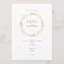 Trouw met bloemenkrans en laurierenguirlande kaart