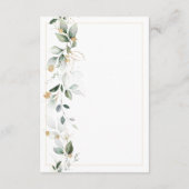 Trouw met bloemige Eucalyptus groen en goud Bedankkaart (Achterkant)