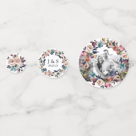 Trouw met bloemrijke elegantie confetti (Voorkanten)