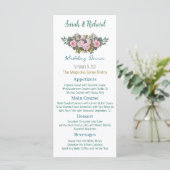Trouw met blozende bloemen menu (Staand voorkant)
