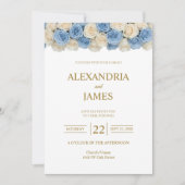 Trouw met Blush & Champagne Rozen Kaart (Voorkant)