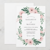 Trouw met Blush Emerald Loof Kaart (Voorkant / Achterkant)