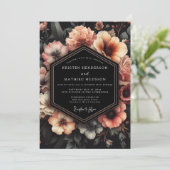 Trouw met Blush Floral Chiaroscuro Kaart (Staand voorkant)