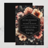 Trouw met Blush Floral Chiaroscuro Kaart (Voorkant / Achterkant)