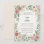 Trouw met Blush Groenelementen Kaart (Voorkant / Achterkant)