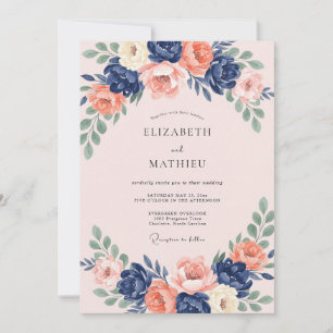 Trouw met Blush Indigo Krans Kaart