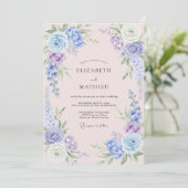 Trouw met Blush Maagdenpalm Bloemblad Kaart (Staand voorkant)