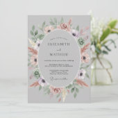 Trouw met Blush Mauve Anemoon Kaart (Staand voorkant)