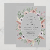 Trouw met Blush Mauve Anemoon Kaart (Voorkant / Achterkant)
