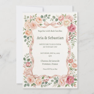 Trouw met Blush Roze Begroeiing Kaart
