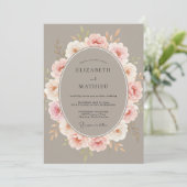 Trouw met Blush Taupe Krans Kaart (Staand voorkant)