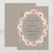 Trouw met Blush Taupe Krans Kaart (Voorkant / Achterkant)