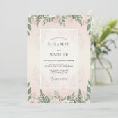 Trouw met Blush Varens Foliage Kaart (Staand voorkant)