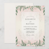 Trouw met Blush Varens Foliage Kaart (Voorkant / Achterkant)