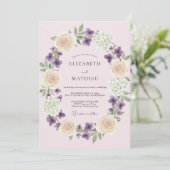 Trouw met Blush Violet Krans Kaart (Staand voorkant)
