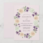 Trouw met Blush Violet Krans Kaart (Voorkant / Achterkant)