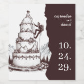 Trouw met Cake Climbers Wijn Etiket (Enkel label)